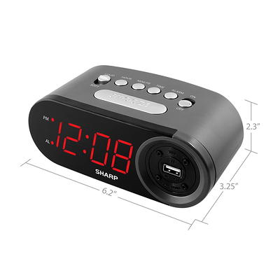 Mainstays Black Digital Alarm Clock with LED Backlight and Easy-to-Read LCD  Display