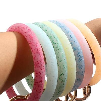 Buy BIHRTC Pack 5 Plastic Coil Wrist Wristlet Keychain Spring Flexible  Spiral Wrist Coil Stretchable Wristband Spiral Keychain Bracelet Key Ring  Chain for Gym Pool ID Badge And Outdoor Sports Online at