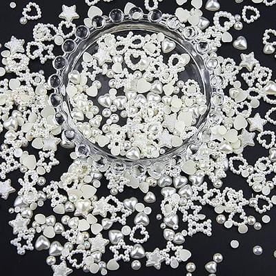 500Pcs Creamy White Pearls 3D Nail Charms Multi Shapes Heart Star Bowknot  Round Pearls Nail Beads Acrylic Hollow Heart Star Pearls Nail Art Charms  for Manicure DIY Crafts Jewelry Accessories - Yahoo