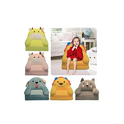 Booster Cushion for Car Pillows Back Plush Foldable Kids Sofa Backrest  Armchair 2 In 1 Foldable Children Sofa Cute Cartoon Lazy Sofa Children Flip