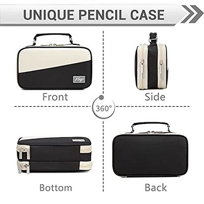 Vnieetsr Large Pencil Case Big Capacity Pencil Bag Large Storage Pouch 3  Compartments Desk Organizer Marker Pen Case Simple Stationery