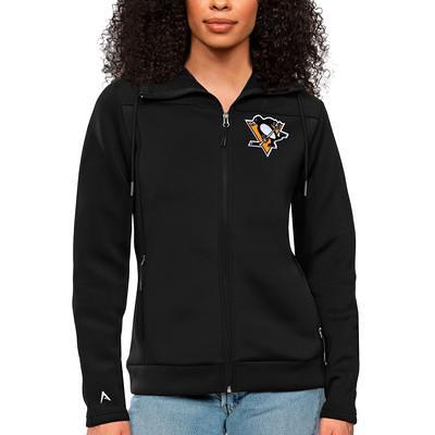 Men's Antigua Black Pittsburgh Steelers Victory Full-Zip Hoodie