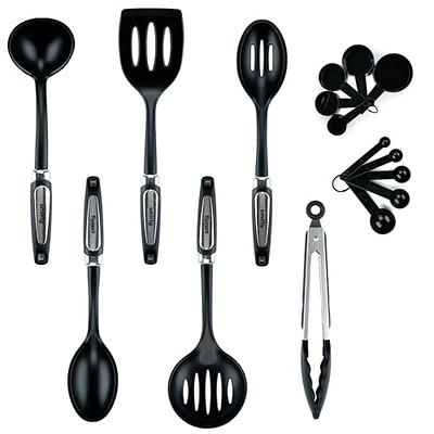 Megachef 12 Piece Black Silicone And Wood Cooking Utensils Set : Target