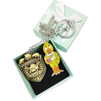 FNAF Security Badge Pendant Necklace & Metal Pin Set France