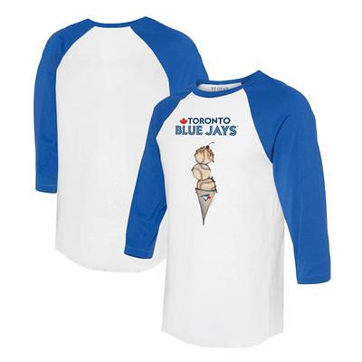 Infant Tiny Turnip White/Royal Chicago Cubs Heart Banner Raglan 3/4-Sleeve T-Shirt