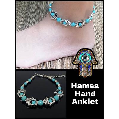 New Rose Gold Hand of Hamsa Anklet chain hand of fatima Ankle feet bracelet