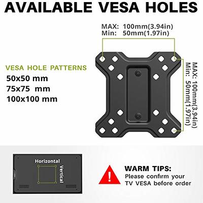 Mount-It! Replacement Monitor VESA Plate | 33 Lbs. Weight Capacity | Fits  VESA patterns of 75 x 75 mm or 100 x 100 mm | Black