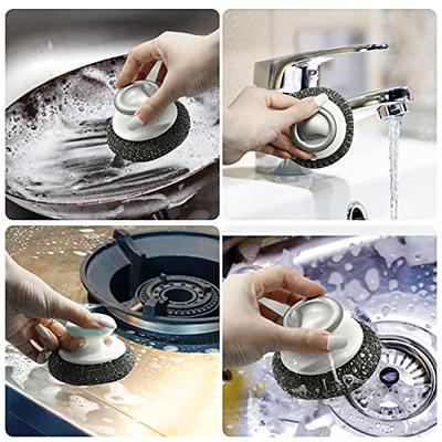 1 Stainless Steel Pan Brush Wire Metal Sponge Scrubber Cleaner Scourer Pots  Dish 