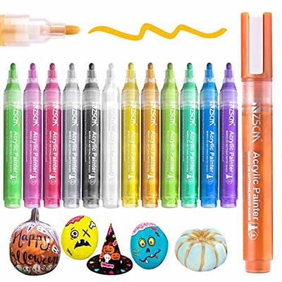 EinMAIQi Paint Pens Paint Markers, 30 Colors Brush Tip Acrylic