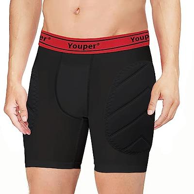 Youper Boys Youth Padded Sliding Shorts with Soft Protective Athletic Cup  for Baseball, Football, Lacrosse (Black Red, Small) - Yahoo Shopping