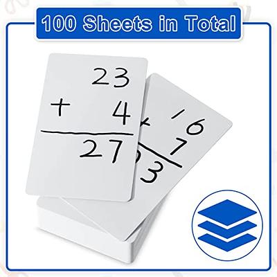 Harloon 100 Pcs Dry Erase Index Cards with 8 Dry Erase Markers Reusable  Flash Cards White