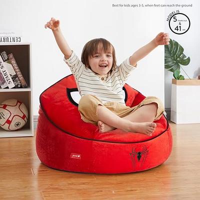 Comfy Bean Bag Chair with Ottoman, Modern Fluffy Beanbag Chair for Adults  and Kids, Indoor Bean Bag with Thick Filler Included, Memory Foam Accent