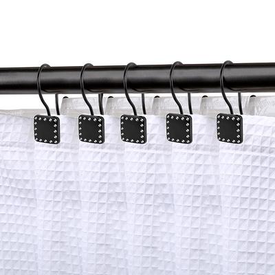 Double Shower Curtain Hooks for Bathroom Rust Resistant Shower