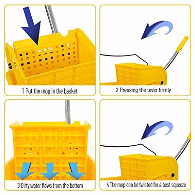 Commercial Mop Bucket 5.28 Gallon with Wringer - Side Press Commercial Home  Cleaning Cart Combo Yellow 4 Wheels Home & Industrial Cleaning Mop Bucket  for Business - Yahoo Shopping