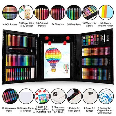 241 PCS Art Supplies, Drawing Art Kit for Girls Boys Teens, Artist  Beginners Craft Set with Trifold Easel, Sketch Pad, Coloring Book, Pastels