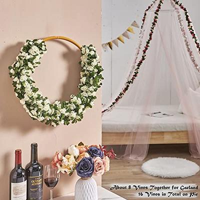 PONKING 8 Pcs 66FT Flower Garland, Artificial Rose Vine Flowers with Green  Leaves, Hanging Fake Roses Vine for Room Anniversary Wedding Birthday  Christmas Wall Arch Decor, Spring White Flower - Yahoo Shopping