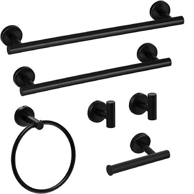 Ilyapa 3 Piece Matte Black Wall Mounted Bathroom Hardware Set - Towel -  ilyapa