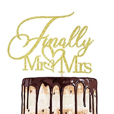 Gold Cake Topper For Wedding, Personalized Cake Topper, Rustic Wedding  Custom Mr & Mrs Anniversary Toppers - Yahoo Shopping