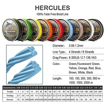  HERCULES PE Line, 4 Stranded Fishing Line, 15 Colors