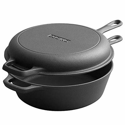 Oster Castaway 12 inch Cast Iron Round Frying Pan with Dual Spouts