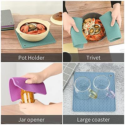 Hastings Home Silicone Pot Holder, Trivet Mat, Jar Opener, Spoon