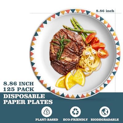 Greconv Paper Plates 6 inch, 500 Pack Paper Plates Bulk, Small Paper Plates  100% Compostable Plates Made from Sugarcane Fibers, Eco Friendly