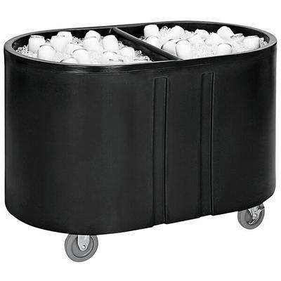 IRP 3551174 Texas Tanker 256 Qt. Black Portable Insulated Ice Bin /  Beverage Cooler / Merchandiser with Two Compartments - Yahoo Shopping