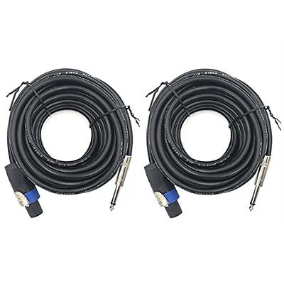 2Pack 25 Ft 1/4 To 1/4 Speaker Cables, True 12Awg Patch Cords, 1/4 Male  Inch Dj/Pa Audio Speaker Cable 12 Gauge Wire.