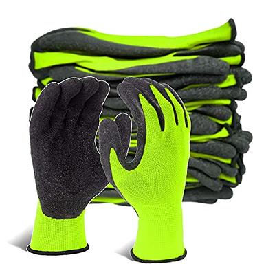 EvridWear 12 Pairs Lightweight Nitrile Coated Grip Work Gloves for