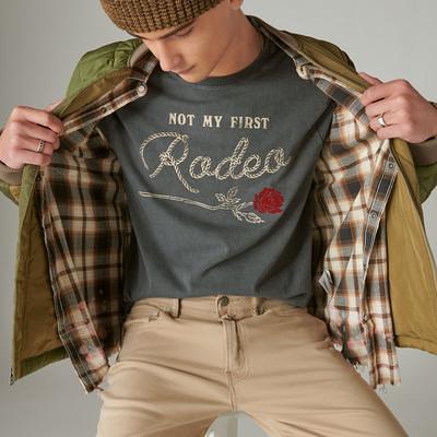 Lucky Brand Not My First Rodeo Tee - Men's Clothing Tops Shirts Tee Graphic  T Shirts in Raven, Size M - Yahoo Shopping