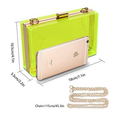 Transparent Clear Acrylic Square Box Clutch Purse Bag With Resin Short  Handle & Gold Metal Chain Strap - Buy Transparent Clear Acrylic Bag,Acrylic