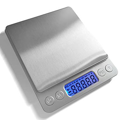 Food Scale, 0.001oz Precise Digital Kitchen Scale Gram Scales Weight Food  Coffee Scale Digital Scales for Cooking Baking Stainless Steel Back-lit LCD  Display Pocket Small Scale, Silver 