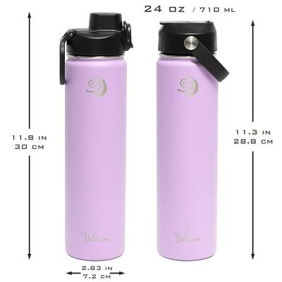 Ello 16 oz Green and Purple Plastic Water Bottle with Wide Mouth and  Flip-Top Lid 