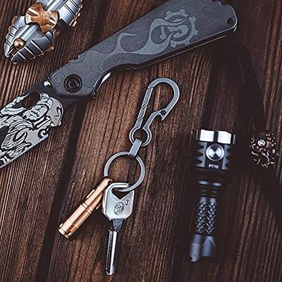 Heavy Duty EDC Key Chain, Zinc Alloy Bottle Opener with 2 Key Rings,  Tactical Carabiner Keychain with Clip for Men and Women (Black/Silver) -  Yahoo Shopping