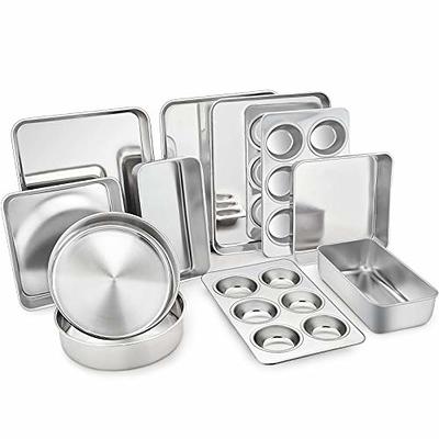 TeamFar Bakeware Sets of 7, Stainless Steel Bakeware Sets for Oven