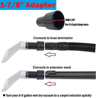 TunaMax Shop Vac Extractor Attachment with 1-1/4 & 1-7/8 Two Adapters for  Upholstery & Carpet Cleaning and Car Detailing, Clear Nozzle Extraction