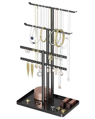 pickpiff Jewelry Tower Black 13×8 with 4 Bar, Jewelry Organizer