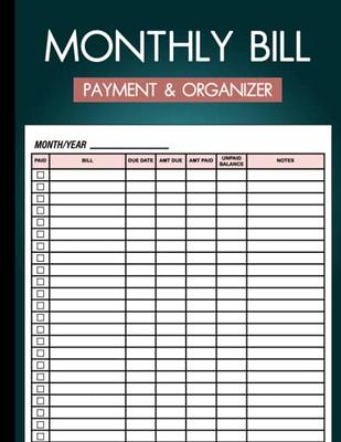 Bill payment Checklist : Monthly Bill Tracker Organizer And Planner  Log  Book For Budgeting Financial and Payment Journal Large Print - Yahoo  Shopping