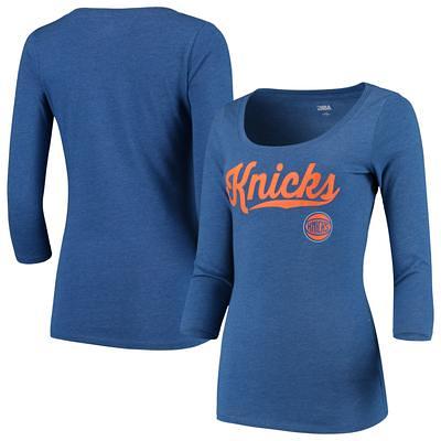 Women's Mitchell & Ness Blue/White New York Knicks Hardwood Classics Tie-Dye  Cropped T-Shirt