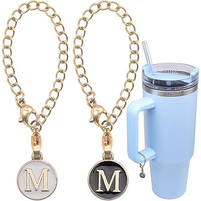 iBuneerly Letter Charm Accessories for Stanley Cup, 2pcs Name ID Initial Letter Charm Personalized for Stanley/Simple Modern Tumbler Cup, Water Cup