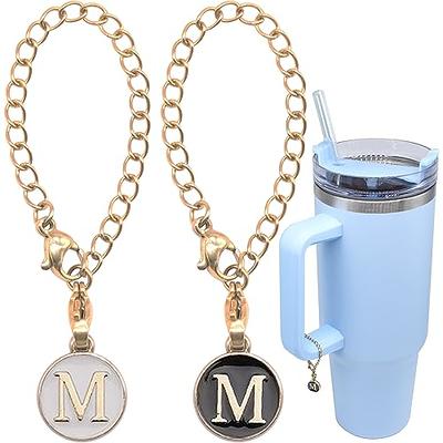 Wabogove Letter Charm Accessories for Stanley Cup 2PCS Initial Name ID  Personalized Handle Charm for Stanley Tumbler