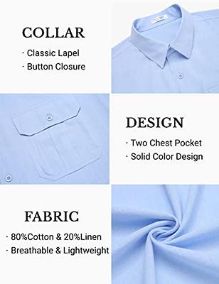 COOFANDY Men's Short Sleeve Linen Shirts Casual Button Down Shirt Summer  Beach Tops : : Clothing, Shoes & Accessories