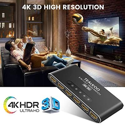 HDMI Switch 4K 120Hz, NEWCARE HDMI Splitter 4 in 1 Out, HDMI 2.1 Switch  Support 8K@60Hz 48Gbps for Xbox Series PS5/4/3 HD TV Monitor Projector