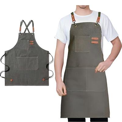 GENEMA Men Women Kitchen Restaurant Waist Apron Solid Color Half Short  Apron Adjusted With Pockets Pen Loops for Server Waiter Waitress 