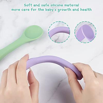 Set of Silicone Baby Spoons Infant Feeding Spoons Training Supple Spoon