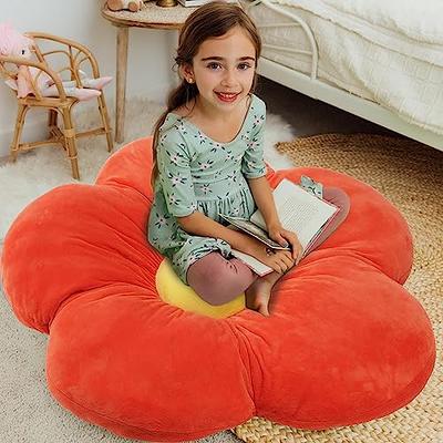 Butterfly Craze Daisy Lounge Flower Pillow - Cozy & Stylish Floor Cushion,  Perfect Seating Solution For Teens & Kids, Machine Washable Aesthetic