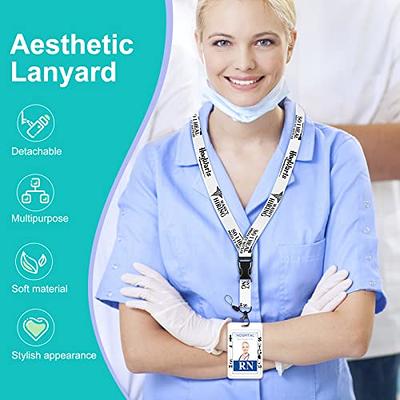 Plifal ID Badge Holder with Lanyard and Retractable Nurse Badge