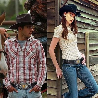 XuoAz Western Cowboy Belt for Men Women - Floral Engraved PU Leather  Longhorn Bull Buckle Belts (for 25 to 38 Waist) at  Men's Clothing  store