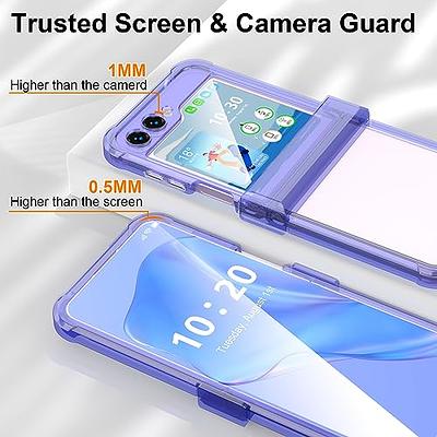  Compatible for Samsung Galaxy Z Flip 5 Case with Hinge  Protection,Samsung Flip 5 Full Cover Shockproof Slim Phone Protection Case  Cover Clear for Z Flip 5 5G(2023)-Clear Black : Cell Phones