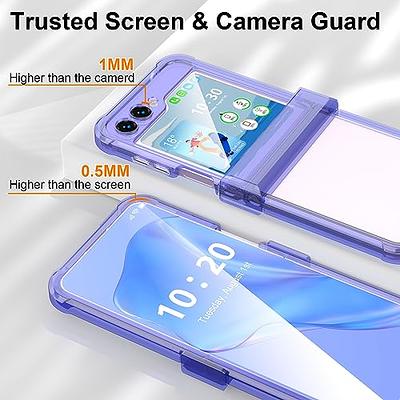 WATACHE for Galaxy Z flip 5 Case with Hinge Protection, Z flip 5 Case Clear  Slim Transparent Shockproof Hinge Hard Flip5 Phone Case Cover, Clear